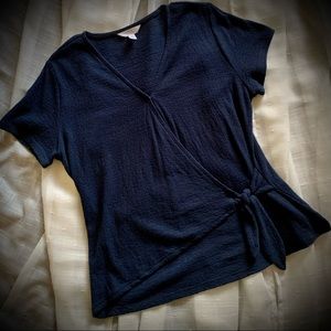 Navy Blue side tie blouse